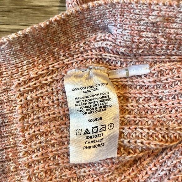 Loft Light Pink Button Sides Pullover Sweater - Picture 6 of 6